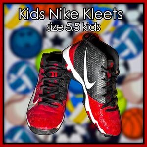 NIKE red black & white kids hightop sports KLEETS size 5.5